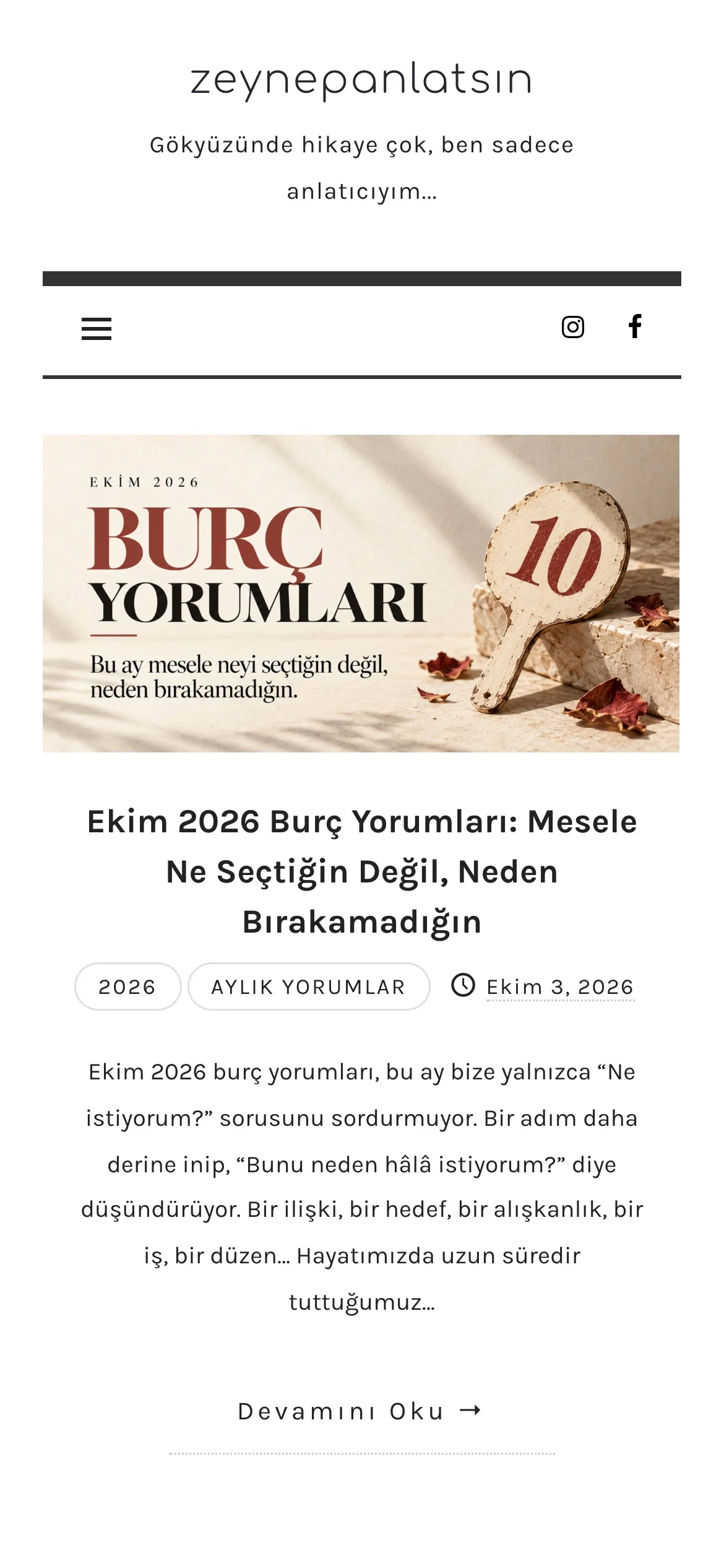 The zeynepanlatsın blog on a phone: latest monthly horoscope post